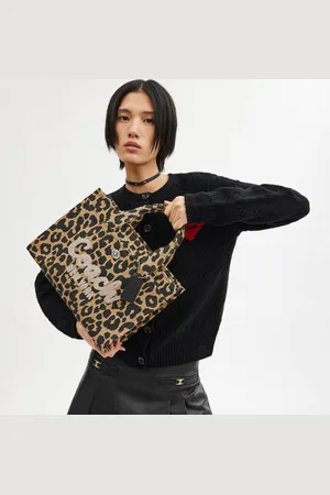 Coach Shopper Cargo Tote met panterprint