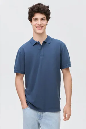 MANGO Polo blauw
