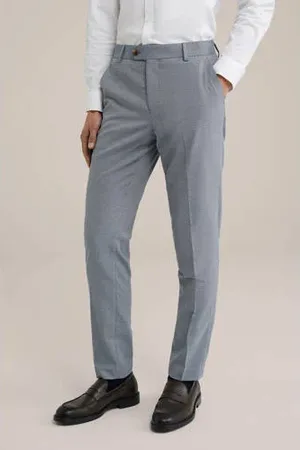 WE Fashion Slim pantalon grijsblauw