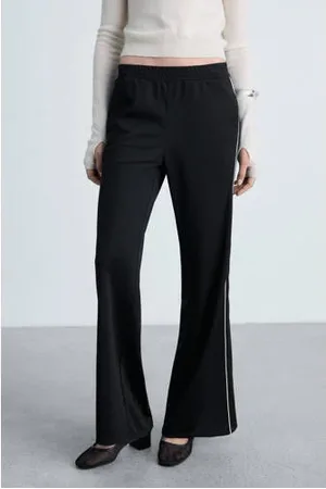 MANGO Wide leg regular waist joggingbroek