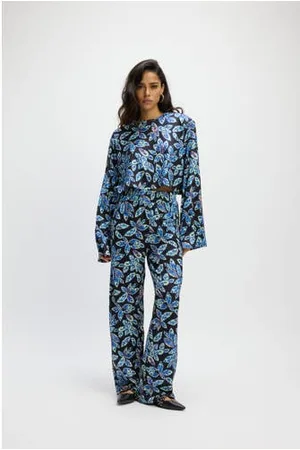 Refined Department Wide leg high waist broek blauw