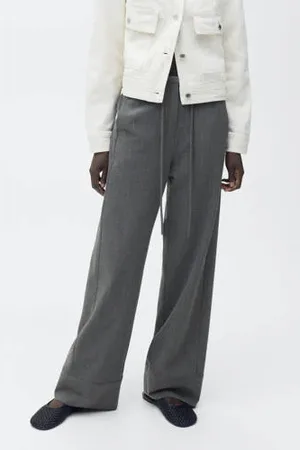 MANGO Wide leg regular waist pantalon