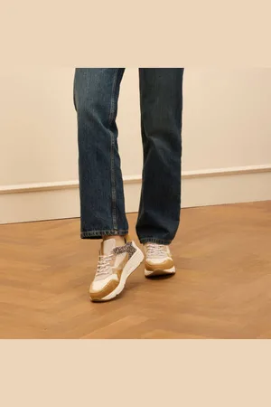 Manfield Chunky leren sneakers /beige