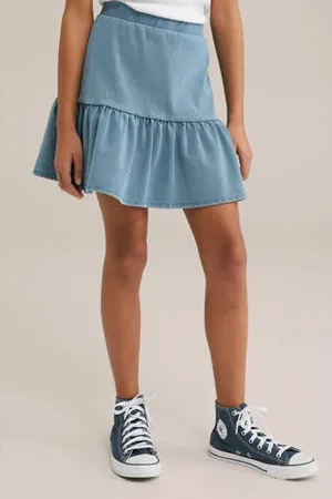 WE Fashion Blue Ridge korte rok medium blue denim