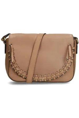 Manfield Leren crossbody tas bruin