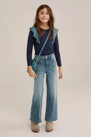WE Fashion Schoudertas donkerblauw/groen/lichtblauw