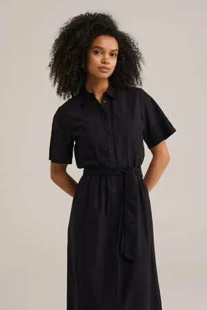 WE Fashion Blousejurk broderie zwart