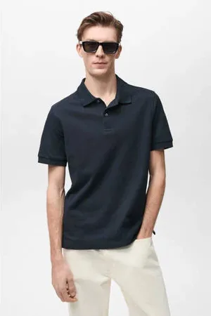 MANGO Regular polo donkerblauw