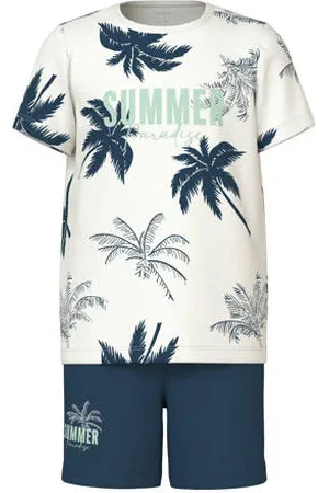 NAME IT KIDS shortama donkerblauw/wit