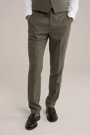 WE Fashion Slim pantalon bruin