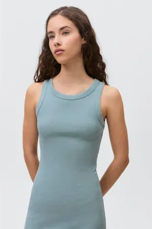 MANGO Maxi jurk blauw