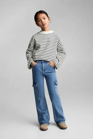 MANGO Flared jeans medium blue denim