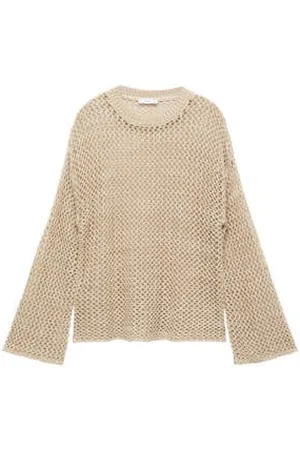 MANGO Gebreide trui beige