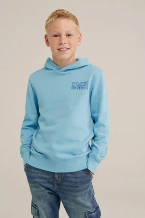 WE Fashion Blue Ridge hoodie lichtblauw