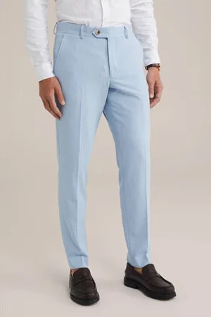 WE Fashion Slim pantalon lichtblauw