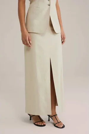 WE Fashion Maxi rok beige