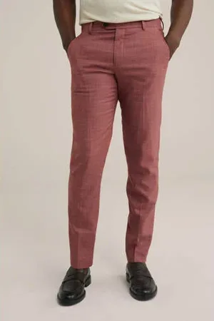 WE Fashion Slim pantalon rood