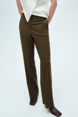 MANGO Broek bruin