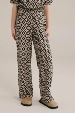 WE Fashion Straight palazzo broek beige