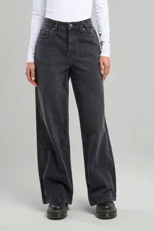 America today High waist wide leg jeans Olivia black denim