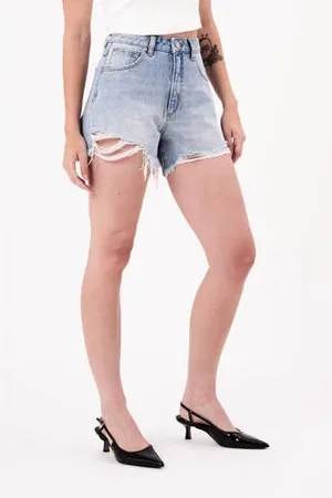 ABrand Straight high waist denim short
