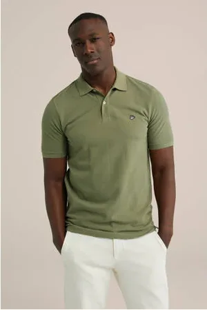 WE Fashion Slim polo groen