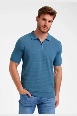 Gabbiano Regular polo met ingebreid patroon