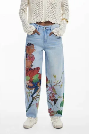 Desigual Mom jeans light blue denim