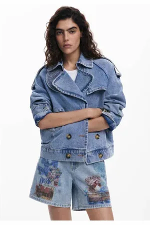 Desigual Trenchcoat light blue denim