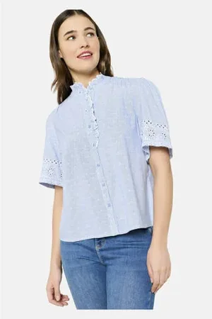 LolaLiza Blouse lichtblauw broderie