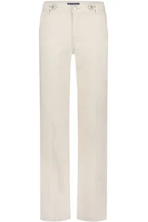 Red Button High waist wide leg jeans