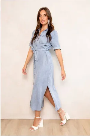 FREEBIRD Spijkerjurk light blue denim