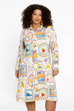 Yoek Midi jurk beige