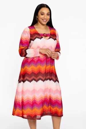 Yoek Midi jurk roze
