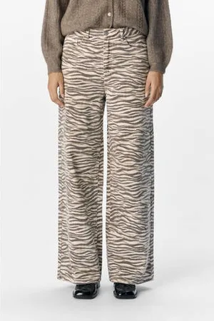 Object High waist wide leg jeans ecru