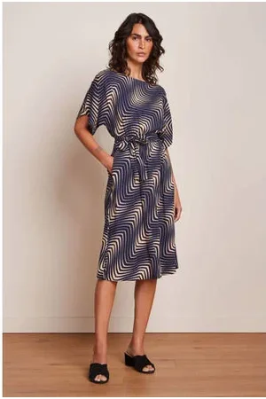 King Louie Midi jurk donkerblauw