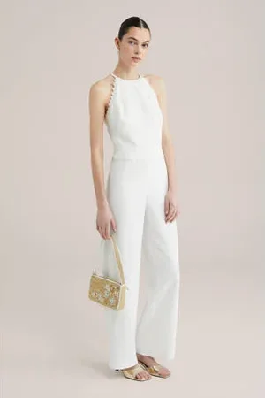 WE Fashion Schoudertas met kraaltjes goudkleurig