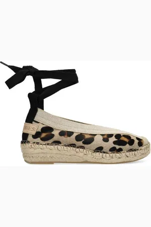 Shabbies Amsterdam PALMA Kimono espadrilles met panterprint beige/bruin