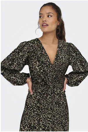 JDY Midi jurk bruin