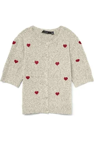 VERO MODA Gebreid vest crème