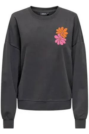 ONLY Sweater met backprint antraciet