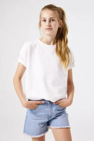 Garcia Slim denim short light blue denim
