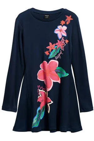 Desigual Korte jurk rib gebreid donkerblauw