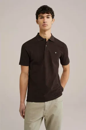 WE Fashion Slim fit polo donkerbruin