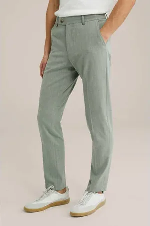 WE Fashion Slim fit pantalon lichtgroen