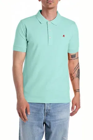 Replay Regular polo mintgroen