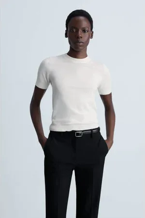 MANGO Top ecru gebreid