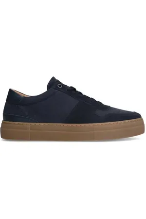 Manfield Suède sneakers donkerblauw