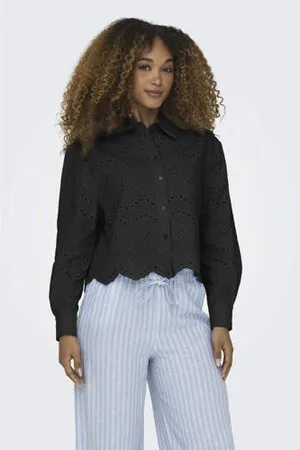 ONLY Blouse broderie zwart