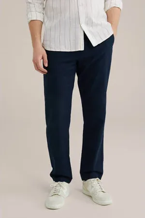 WE Fashion Tapered chino donkerblauw